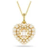 Hyperbola Pendant, Heart, White, Gold-Tone Plated 5680399 | Swarovski