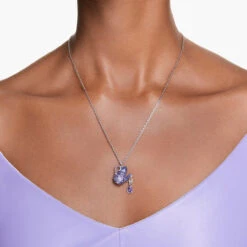 Alice In Wonderland Pendant, Teapot, Purple, Rhodium Plated 5682807 | Swarovski -four seasons jewelry shop 103bf11b 46ae 5c93 9ec5 975de63a4a49 97496.1705035868