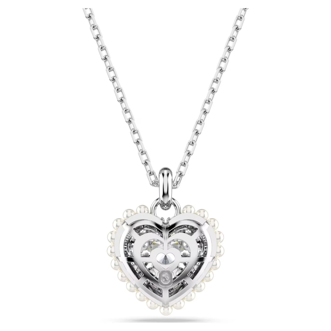 Hyperbola Pendant, Heart, White, Rhodium Plated 5684386 | Swarovski 4 Hyperbola Pendant, Heart, White, Rhodium Plated 5684386 | Swarovski - Image 4