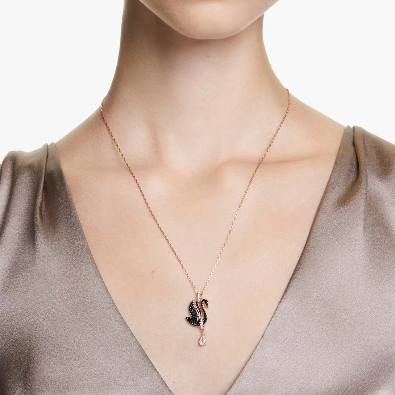 Swan Pendant, Black, Rose Gold-Tone Plated 5678045 | Swarovski 5 Swan Pendant, Black, Rose Gold-Tone Plated 5678045 | Swarovski - Image 5