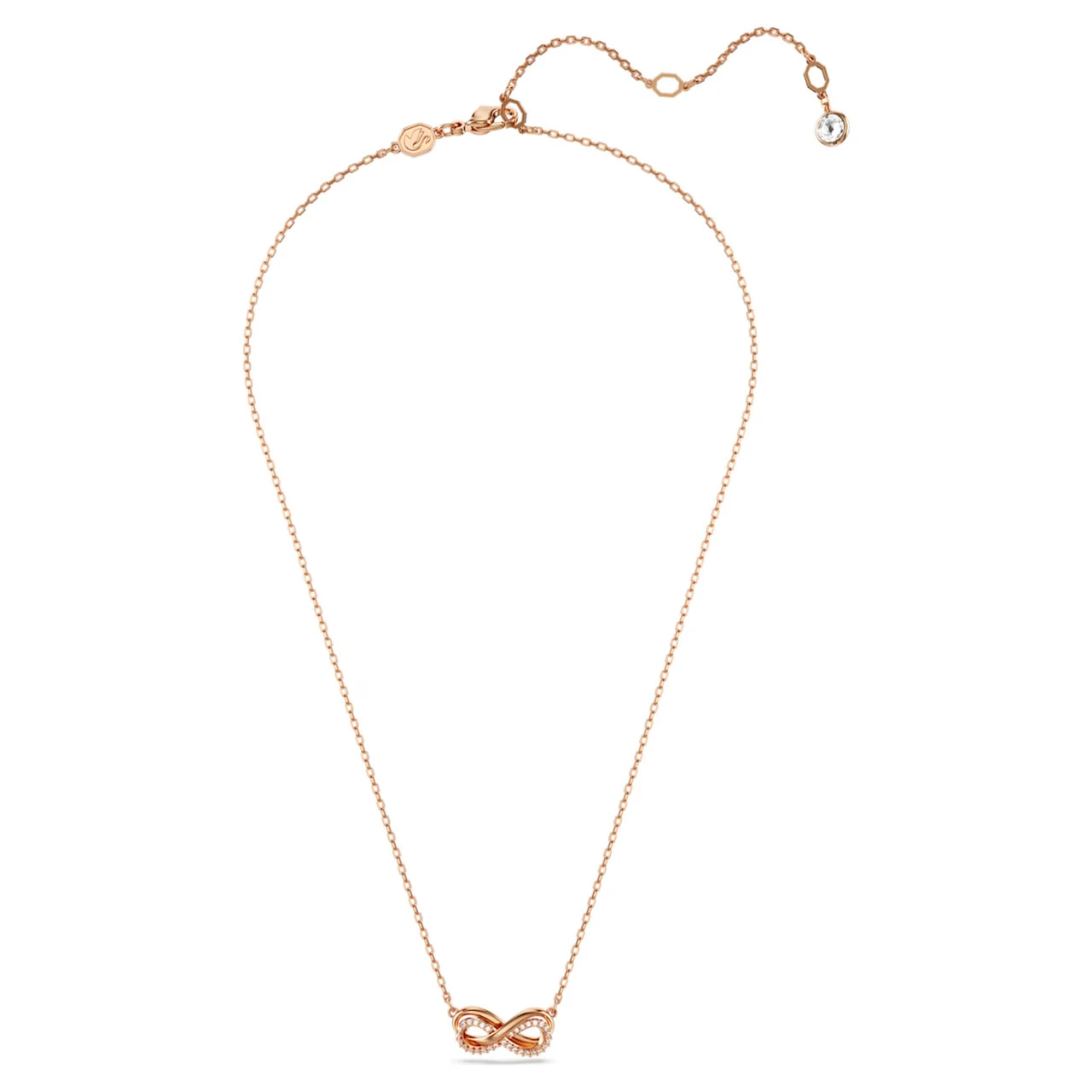 Hyperbola Pendant, Pavé, Infinity, White, Rose Gold-Tone Plated 5684084 | Swarovski 2 Hyperbola Pendant, Pavé, Infinity, White, Rose Gold-Tone Plated 5684084 | Swarovski - Image 2