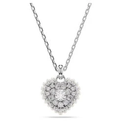 Hyperbola Pendant, Heart, White, Rhodium Plated 5684386 | Swarovski