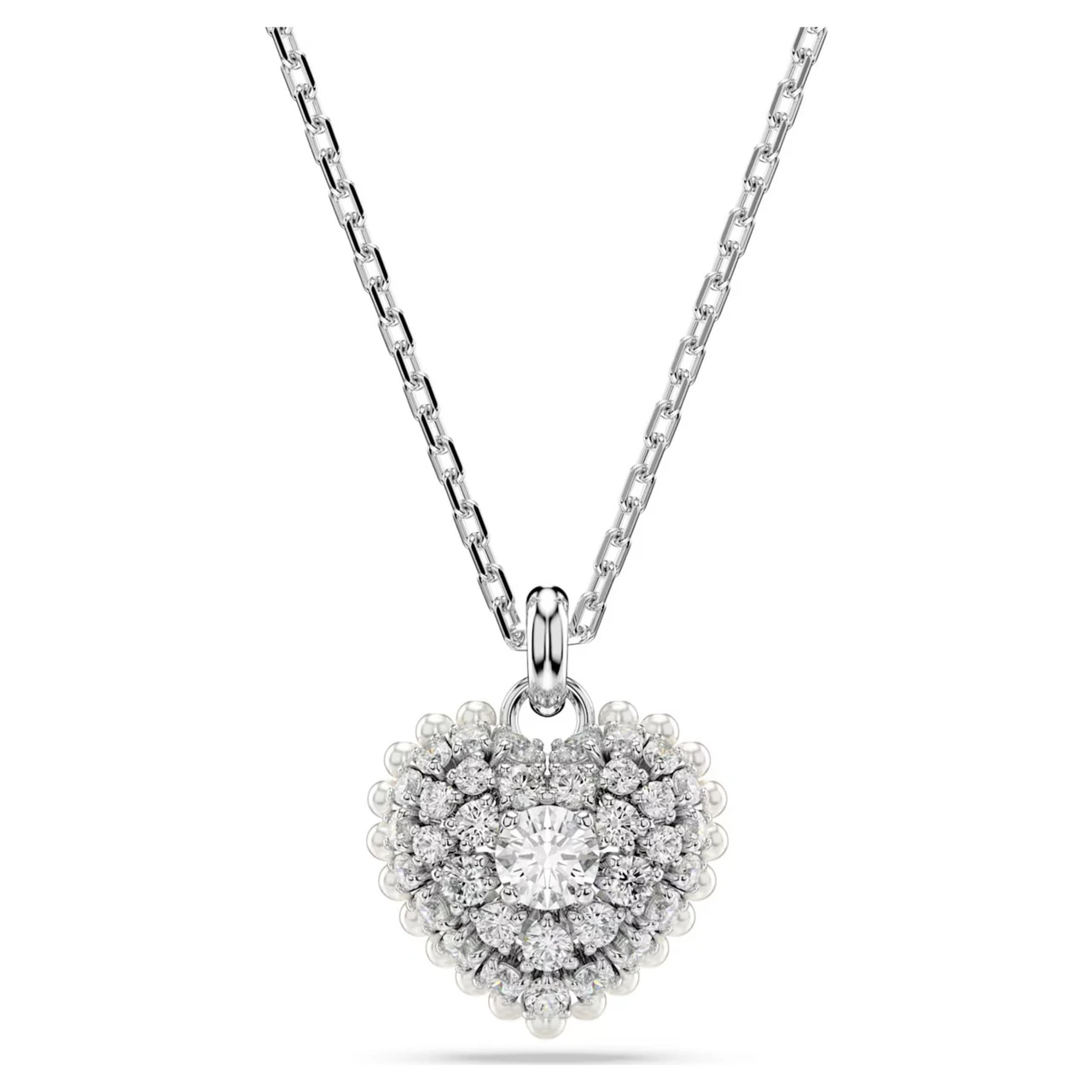 Hyperbola Pendant, Heart, White, Rhodium Plated 5684386 | Swarovski 1 Hyperbola Pendant, Heart, White, Rhodium Plated 5684386 | Swarovski