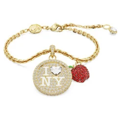 I LOVE NY, Bracelet, Red, Gold-Tone Plated 5678704 | Swarovski