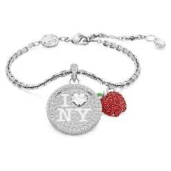 I LOVE NY Bracelet Red, Rhodium Plated 5687030 | Swarovski
