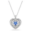 Hyperbola Pendant, Heart, Blue, Rhodium Plated 5680403 | Swarovski