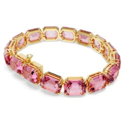 Millenia Bracelet Octagon Cut, Pink, Gold-Tone Plated 5683428 | Swarovski -four seasons jewelry shop a7bd923e 8237 53cb af15 7c6004f07e5e 64544.1705566016