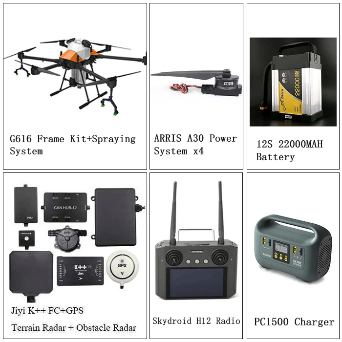 ARRIS G616 6 AXIS 16L UAV Agricultural Spraying Drone Complete Version JIYI K++ FC SIYI H12 Remote Controller Battery Charger 1 ARRIS G616 6 AXIS 16L UAV Agricultural Spraying Drone Complete Version JIYI K++ FC SIYI H12 Remote Controller Battery Charger