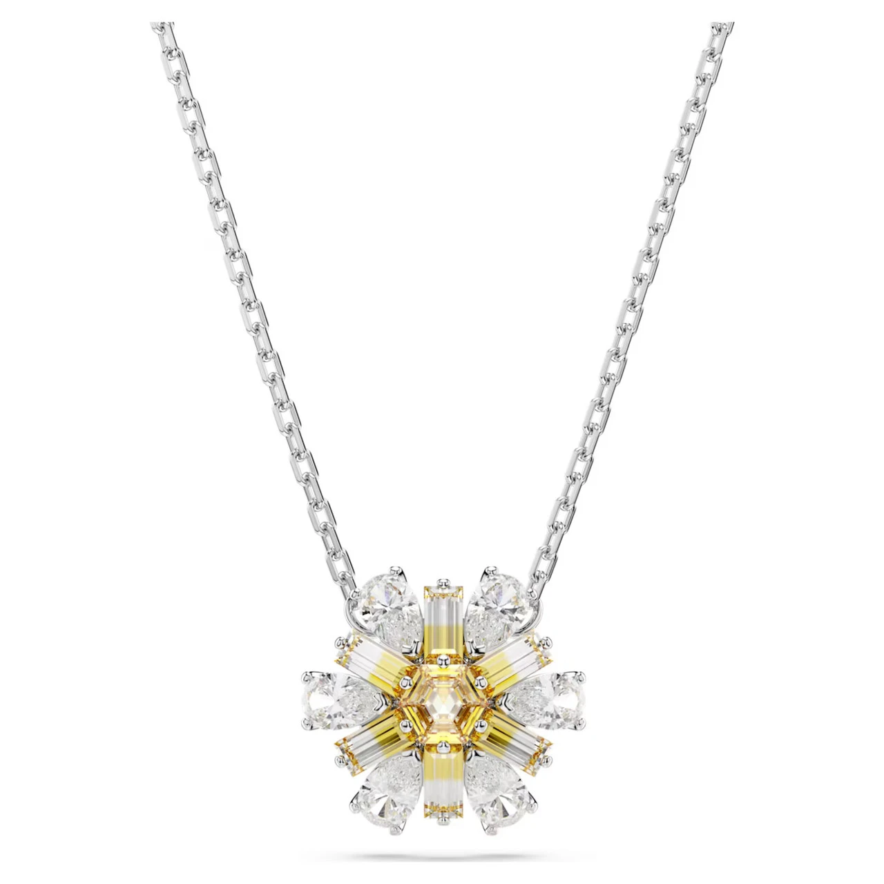 Idyllia Pendant, Flower, Yellow, Rhodium Plated 5679939 | Swarovski 1 Idyllia Pendant, Flower, Yellow, Rhodium Plated 5679939 | Swarovski