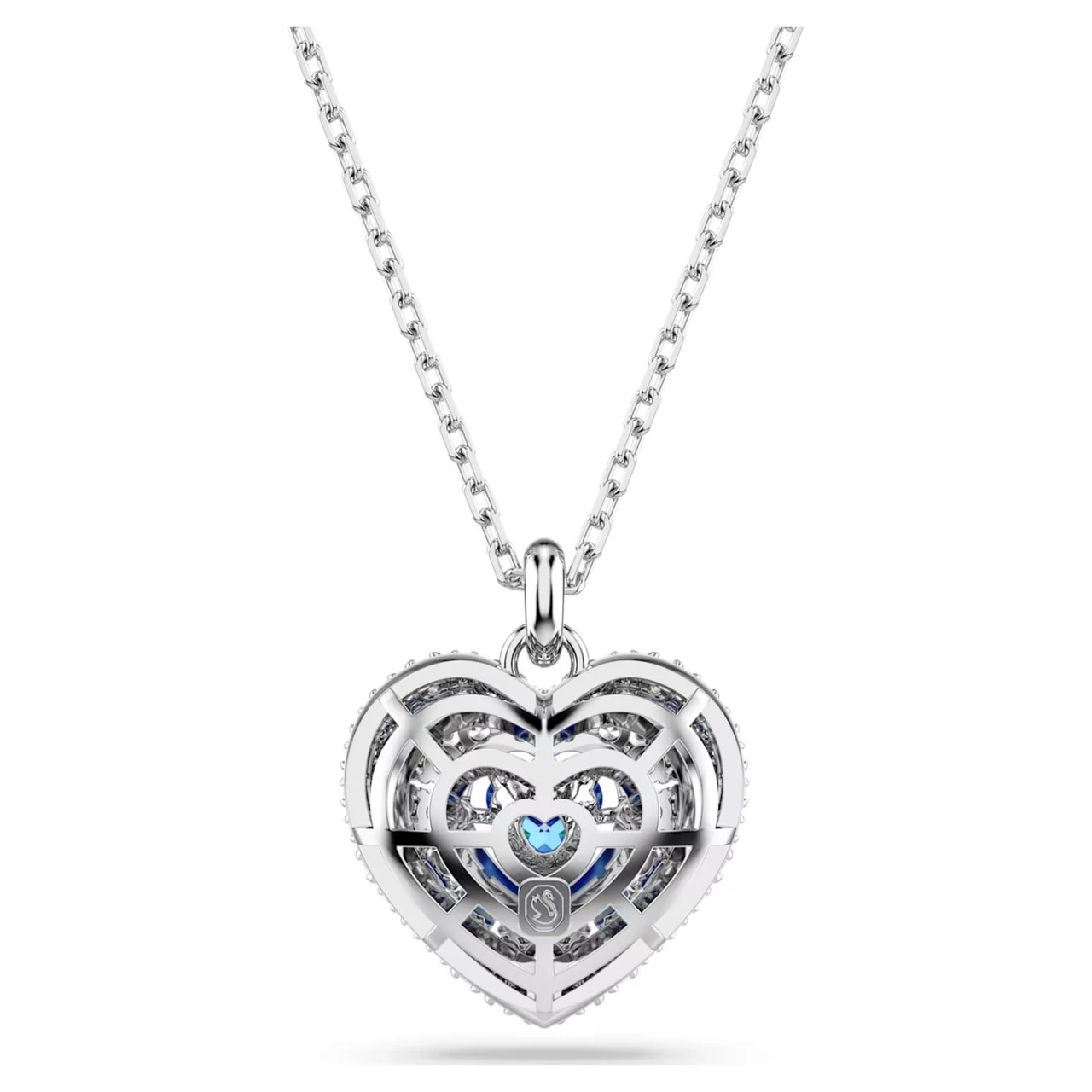 Hyperbola Pendant, Heart, Blue, Rhodium Plated 5680403 | Swarovski 4 Hyperbola Pendant, Heart, Blue, Rhodium Plated 5680403 | Swarovski - Image 4