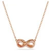 Hyperbola Pendant, Pavé, Infinity, White, Rose Gold-Tone Plated 5684084 | Swarovski