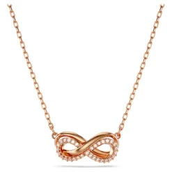 Hyperbola Pendant, Pavé, Infinity, White, Rose Gold-Tone Plated 5684084 | Swarovski