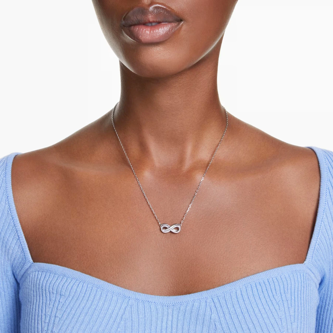 Hyperbola Pendant Infinity, White, Rhodium Plated 5679434 | Swarovski 5 Hyperbola Pendant Infinity, White, Rhodium Plated 5679434 | Swarovski - Image 5