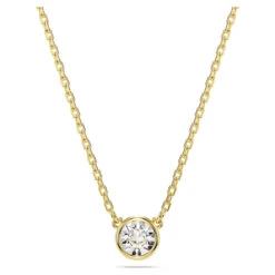 Imber Pendant, Round Cut, White, Gold-Tone Plated 5684511 | Swarovski