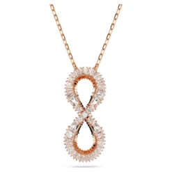 Hyperbola Pendant Infinity, White, Rose Gold-Tone Plated 5677623 | Swarovski